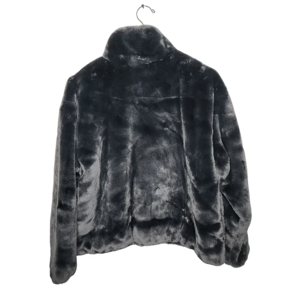 Nike Sportswear Faux Fur Jacket Black Full Zip Women’s Medium - Picture 14 of 16